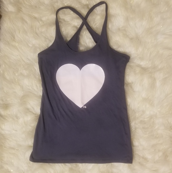 Victoria's Secret Tops - Victoria's Secret Racerback Glitter Heart Top S